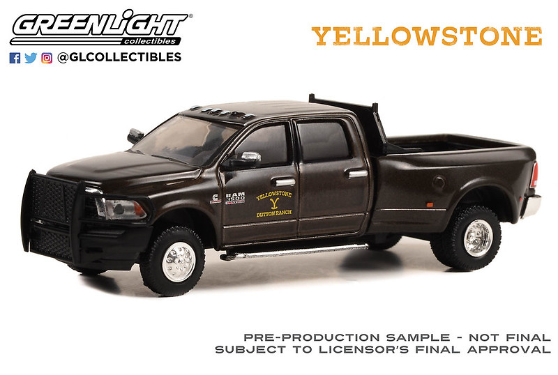 Ram 3500 Laramie Dually Yellowstone 2017 Greenlight 44980F 1 64