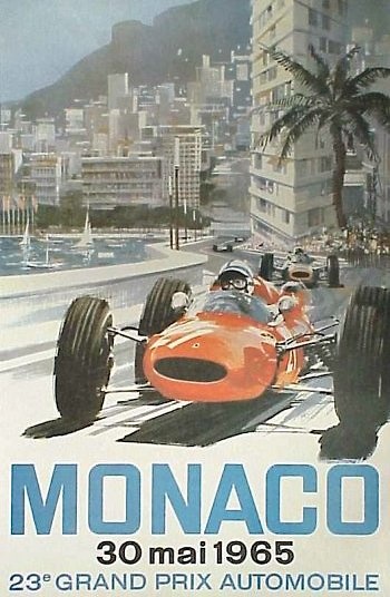 Poster GP. F1 Mónaco de 1965 
