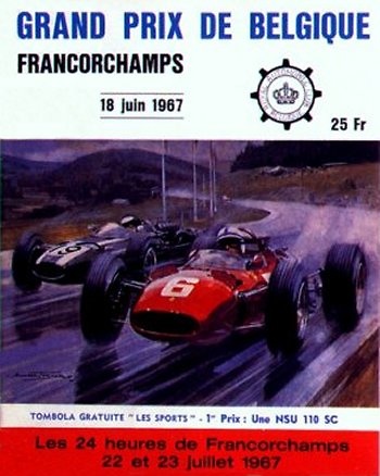 Poster del GP. F1 de Bélgica de 1958 