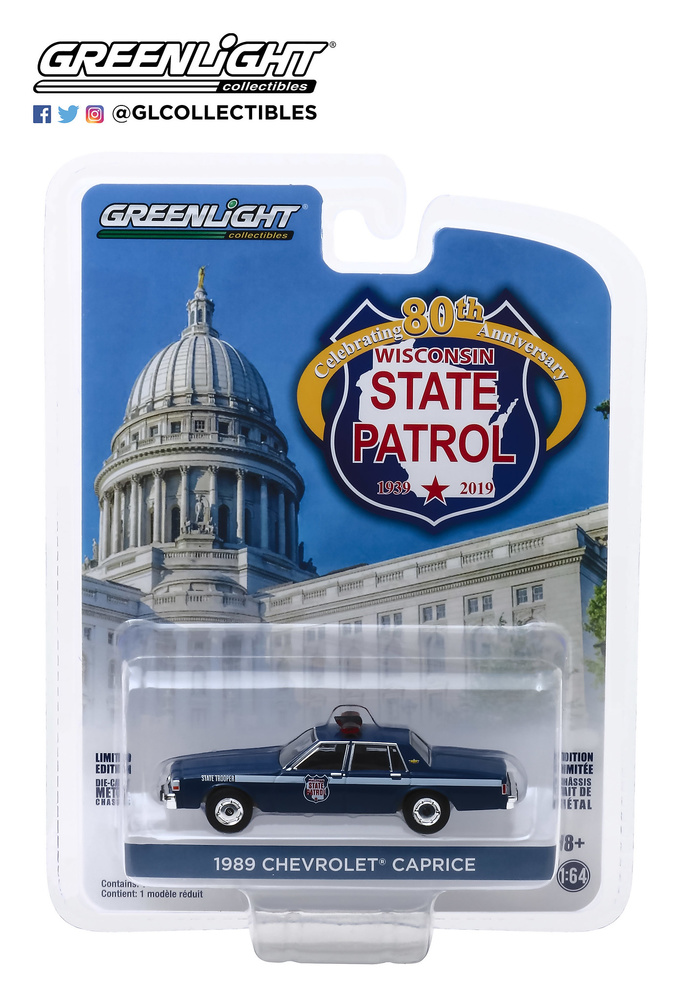 Chevrolet Caprice - Wisconsin State Patrol 80 Aniversario (1989) Greenlight 28000D 1/64 