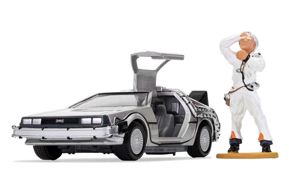 Miniatura DeLorean de la pelicula Regreso al Futurocon con figura de Doc Brown Corgi CC05503 