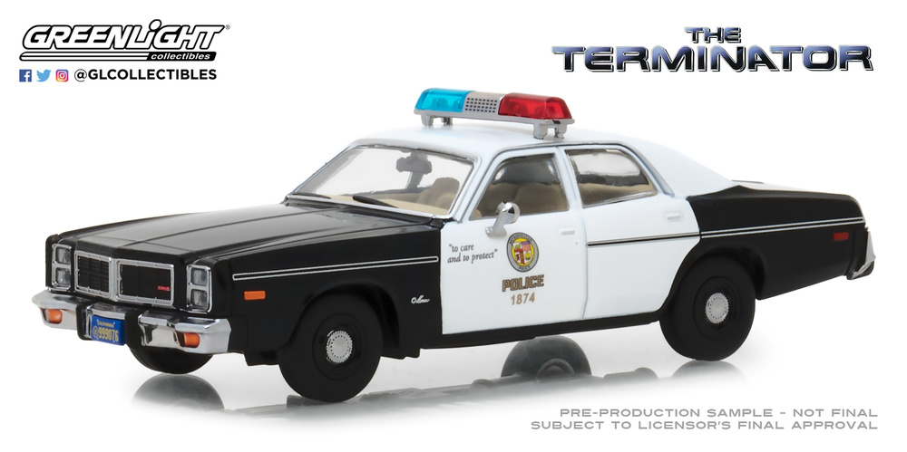 Dodge Mónaco Policia Metropolitana pelicula Terminator (1977) Greenlight escala 1/43 