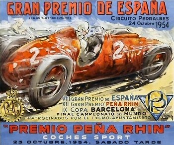 Poster del GP. F1 de España de 1954 