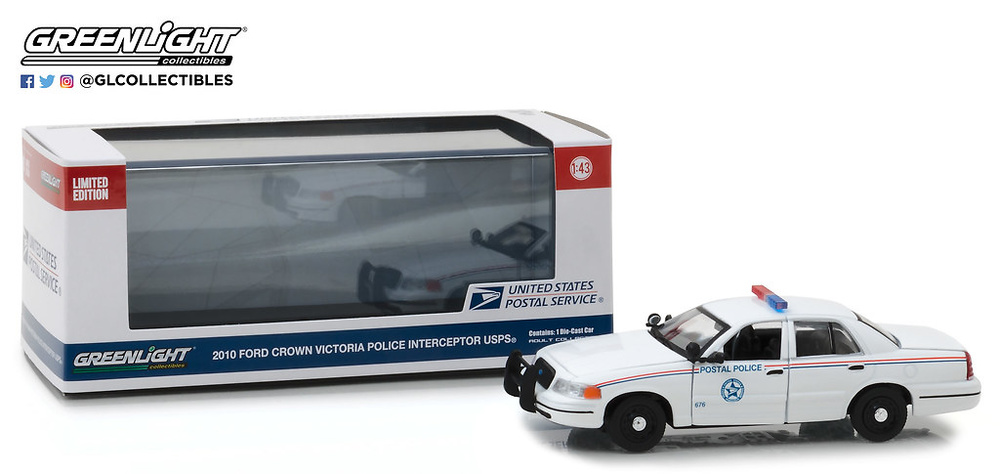 Ford Crown Victoria Policia Postal de EEUU (USPS) (2010) Greenlight 86523 1/43 