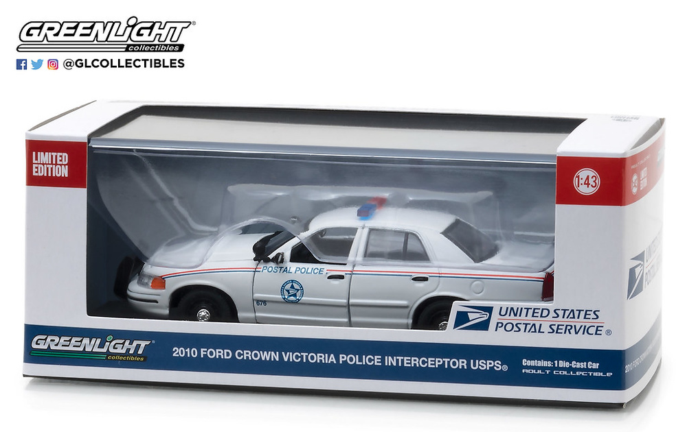 Ford Crown Victoria Policia Postal de EEUU (USPS) (2010) Greenlight 86523 1/43 