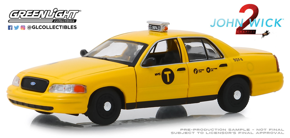 Ford Crown Victoria Taxi pelicula John Wick 2 (2008) Greenlight 86561 escala 1/43 