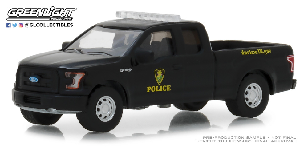 Ford F-150 Indiana Departament of Natural Resources Conservation Officer (2017) 42860F Greenlight 1/64 