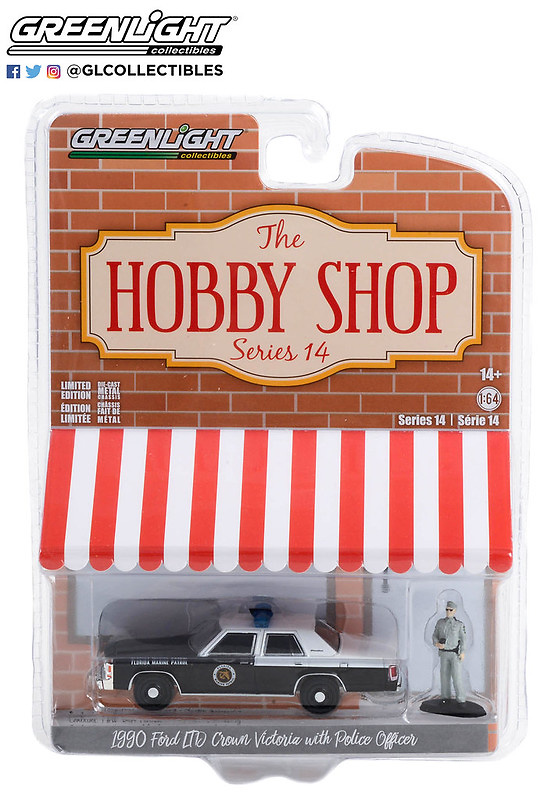 Ford LTD Crown Victoria (1990) con figura de Policia Greenlight 97140D 1/64 