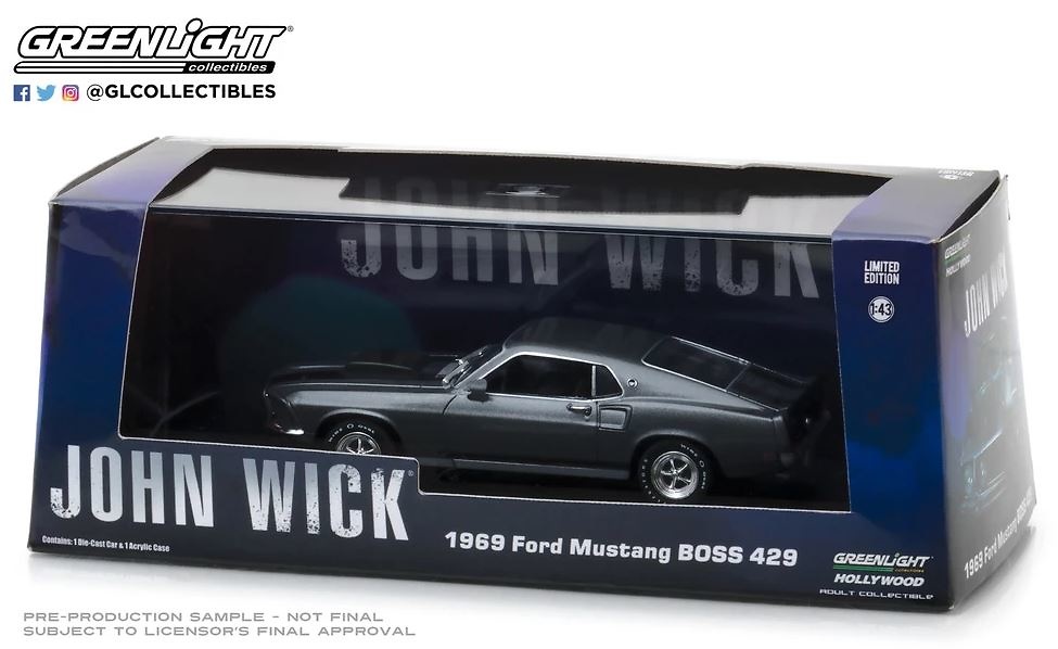 Ford Mustang Boss 429 pelicula John Wick (1969) Greenlight 86540 escala 1/43 