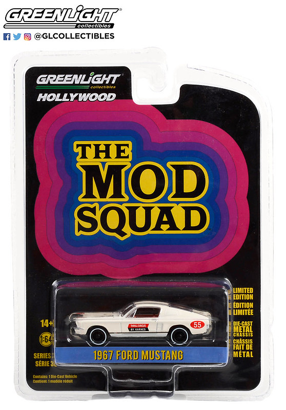 Ford Mustang Fastback nº 55 - Trill Circus by Karnes - The Mod Squad (1968-73) Greenlight 44960A 1/64 