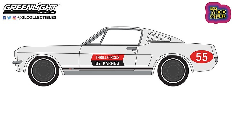 Ford Mustang Fastback nº 55 - Trill Circus by Karnes - The Mod Squad (1968-73) Greenlight 44960A 1/64 