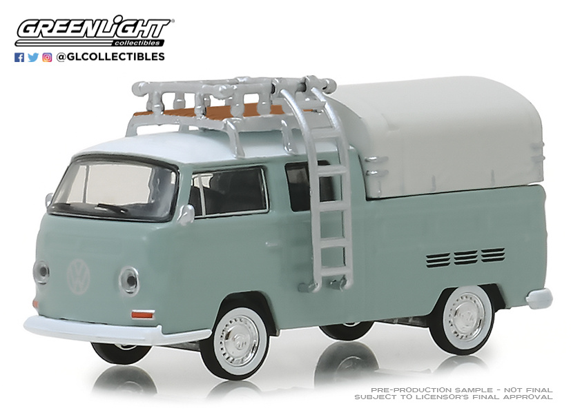 Volkswagen T2 Cabina doble con toldo y baca (1974) Greenlight 29940D 1/64 