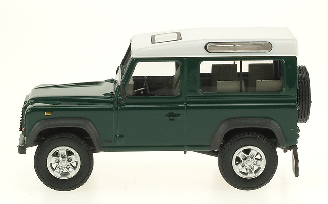 Land Rover Defender 90 Cararama 55250 1/43 Verde Oscuro Techo Blanco 