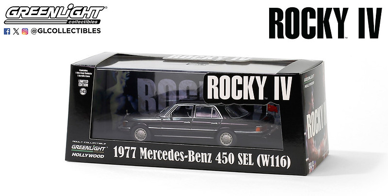 Mercedes Benz 450 sel 4.5 - W116- (1977) Rocky IV (1985) Greenlight 86640 1/43 