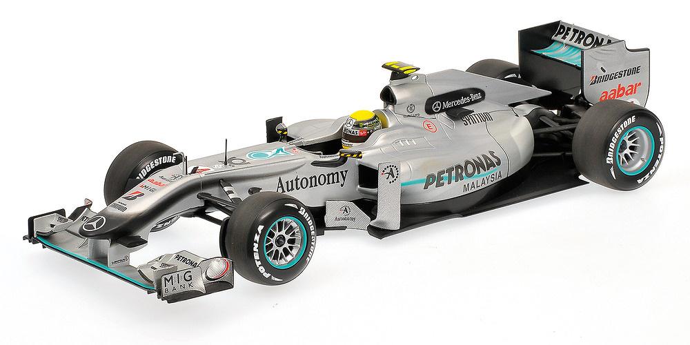 Mercedes W01 nº 4 Nico Rosberg (2010) Minichamps 110100004 1/18 