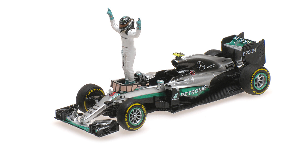 Mercedes W07 nº 6 Nico Rorberg con figura (2016) Minichamps 417160906 1:43 