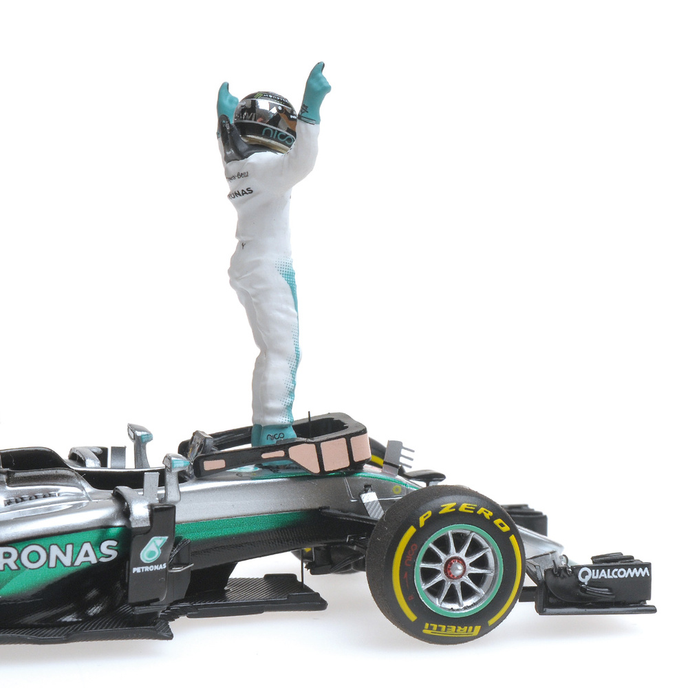 Mercedes W07 nº 6 Nico Rorberg con figura (2016) Minichamps 417160906 1:43 