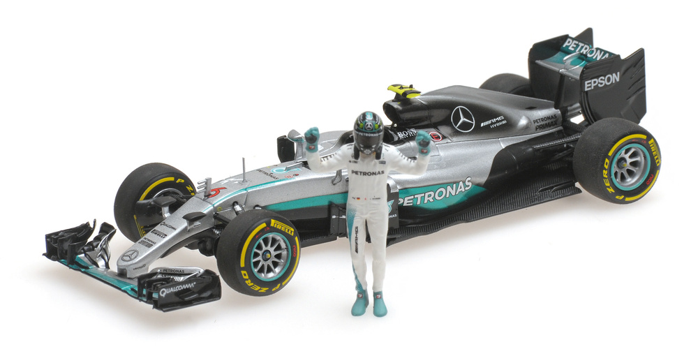 Mercedes W07 nº 6 Nico Rosberg con figura (2016) Minichamps 1:43 