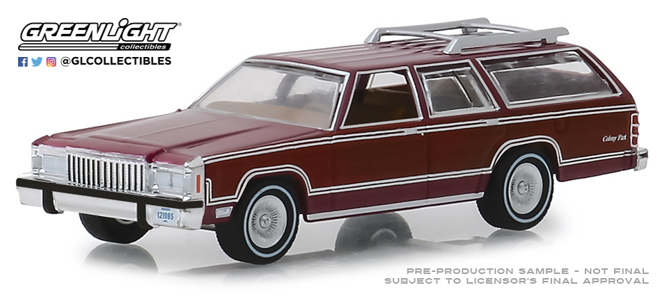 29950-F 1:64 Estate Wagons Series 3 - 1985 Mercury Grand Marquis Colony Park - Burgundy Solid Pack 