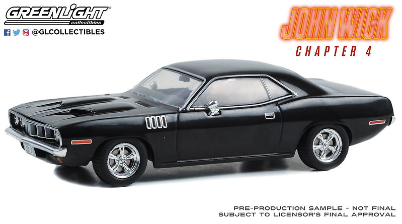 Plymouth Cuda pelicula John Wick 4 (1971) Greenlight escala 1/43 