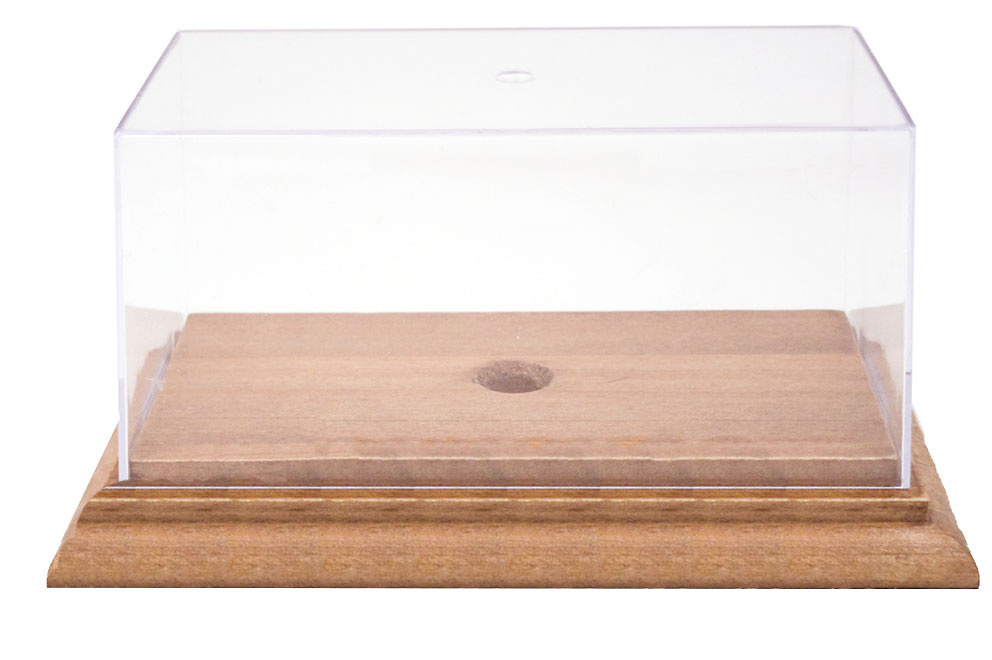 Urna con peana de madera para miniaturas a escala 1/43 o escala 1/64 