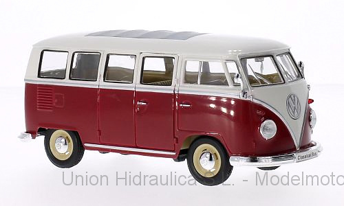 Volkswagen T1 Bus (1963) Welly 1:24 Blanco - Rojo 