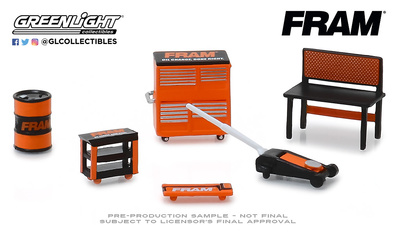 Conjunto herramientas de taller "FRAM" Greenlight 1/64