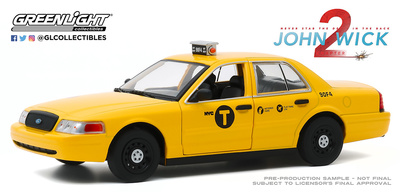 Ford Crown Victoria Taxi "John Wick 2" (2008) Greenlight 1/24