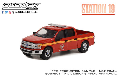 Ford F150 SuperCrew Bomberos de Seattle (2018) Station 19 Greenlight 1/64