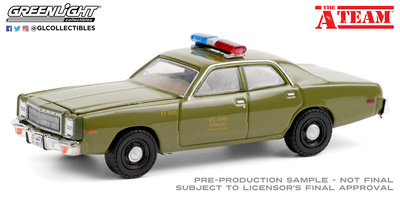 Plymouth Fury U.S. Army Police "Equipo A"  (1977) Greenlight 1/64